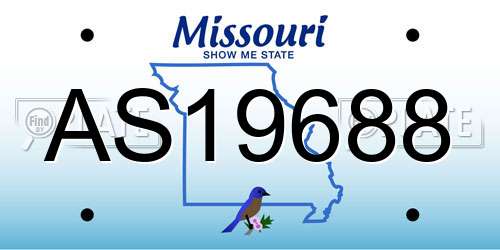 AS19688 Missouri License Plate