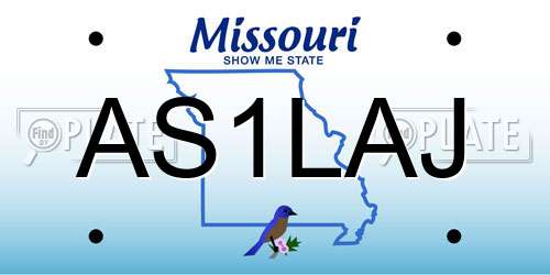 AS1LAJ Missouri License Plate