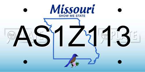 AS1Z113 Missouri License Plate