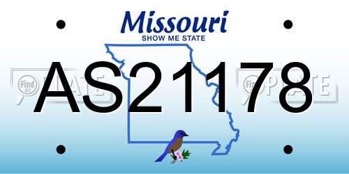AS21178 Missouri License Plate