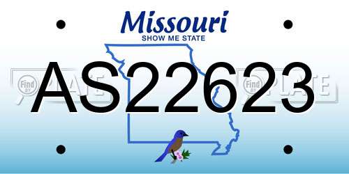 AS22623 Missouri License Plate