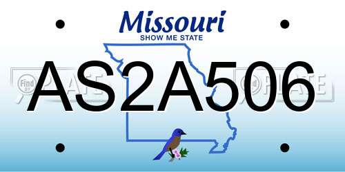 AS2A506 Missouri License Plate