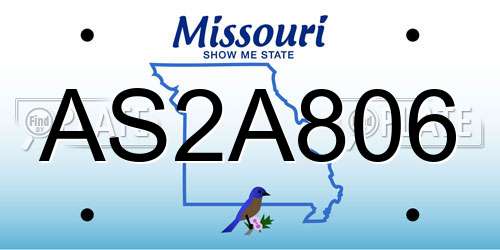 AS2A806 Missouri License Plate