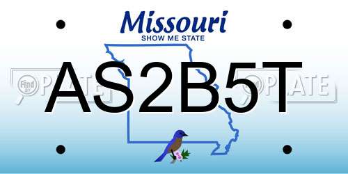AS2B5T Missouri License Plate