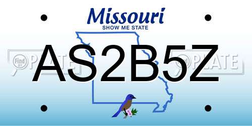 AS2B5Z Missouri License Plate