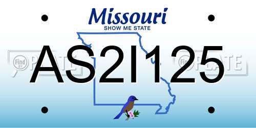 AS2I125 Missouri License Plate