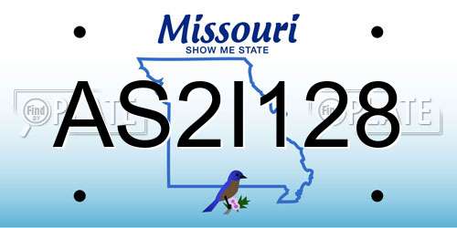 AS2I128 Missouri License Plate