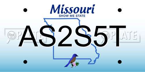AS2S5T Missouri License Plate