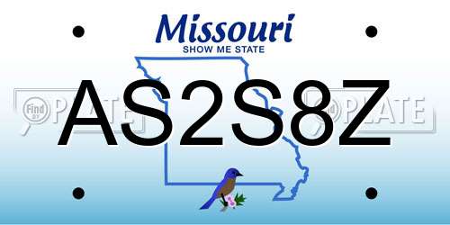 AS2S8Z Missouri License Plate