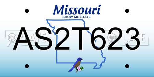 AS2T623 Missouri License Plate