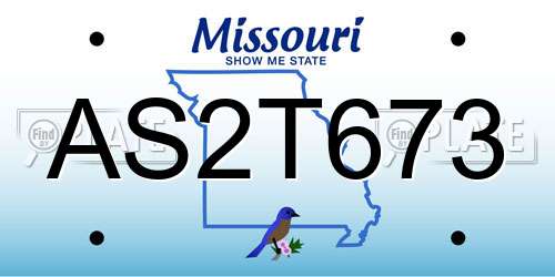 AS2T673 Missouri License Plate