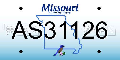 AS31126 Missouri License Plate