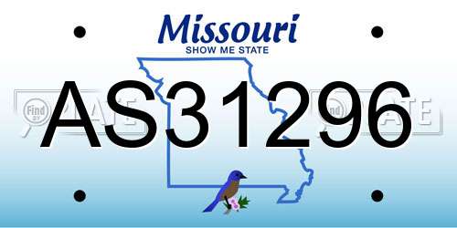 AS31296 Missouri License Plate