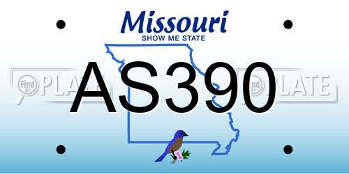 AS390 Missouri License Plate