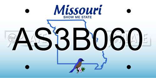 AS3B060 Missouri License Plate