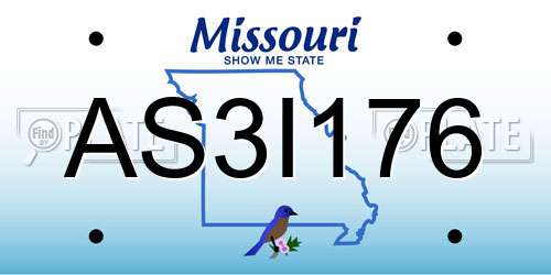 AS3I176 Missouri License Plate