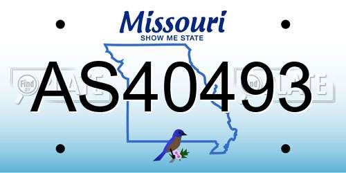 AS40493 Missouri License Plate