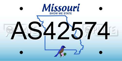 AS42574 Missouri License Plate