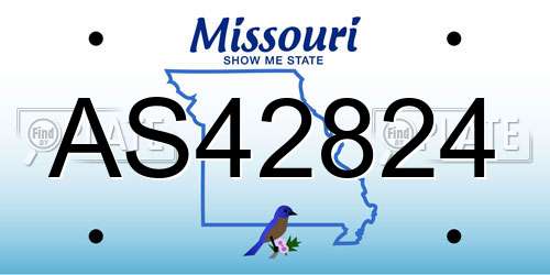 AS42824 Missouri License Plate