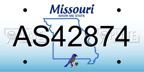 AS42874 Missouri License Plate