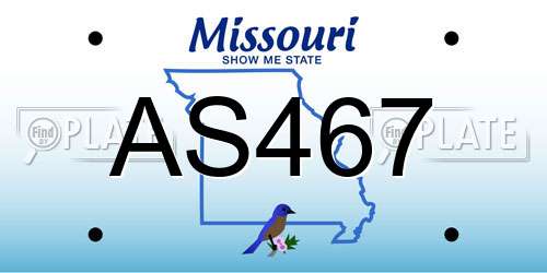 AS467 Missouri License Plate