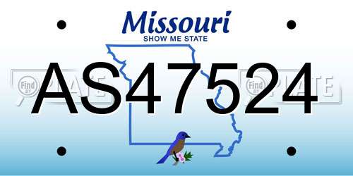 AS47524 Missouri License Plate