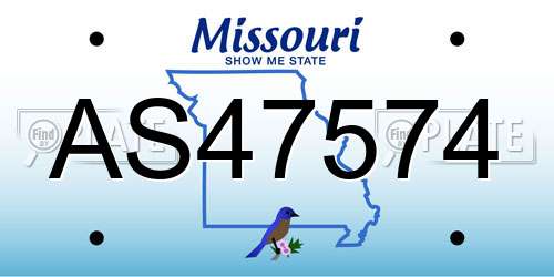 AS47574 Missouri License Plate