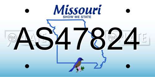 AS47824 Missouri License Plate