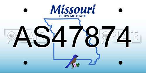 AS47874 Missouri License Plate