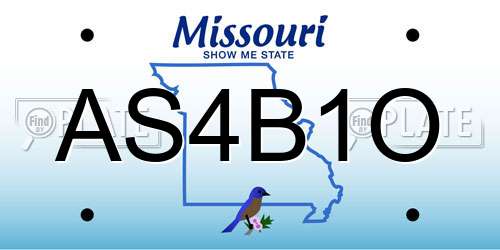 AS4B1O Missouri License Plate