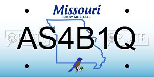 AS4B1Q Missouri License Plate