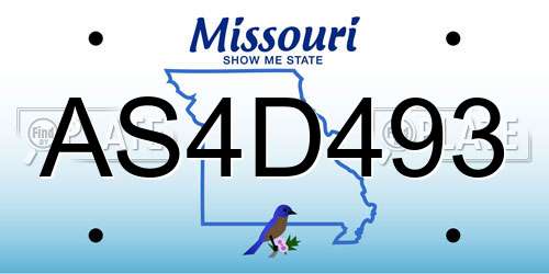 AS4D493 Missouri License Plate