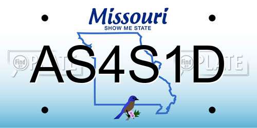 AS4S1D Missouri License Plate