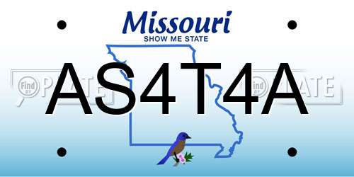 AS4T4A Missouri License Plate