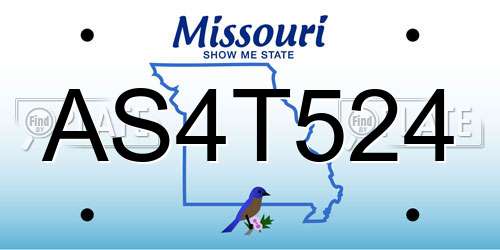 AS4T524 Missouri License Plate