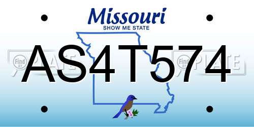 AS4T574 Missouri License Plate