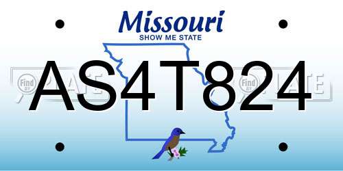 AS4T824 Missouri License Plate