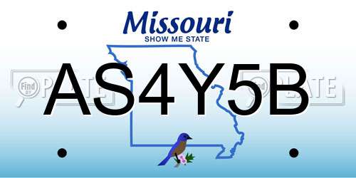AS4Y5B Missouri License Plate