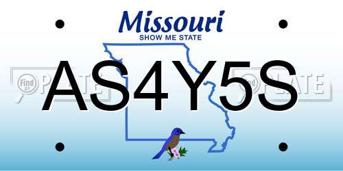 AS4Y5S Missouri License Plate
