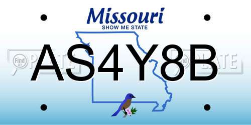 AS4Y8B Missouri License Plate