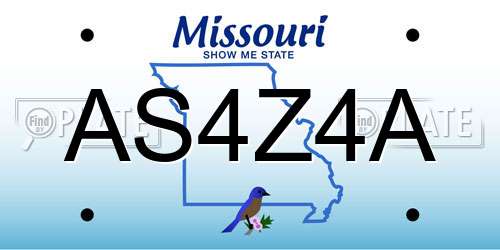 AS4Z4A Missouri License Plate