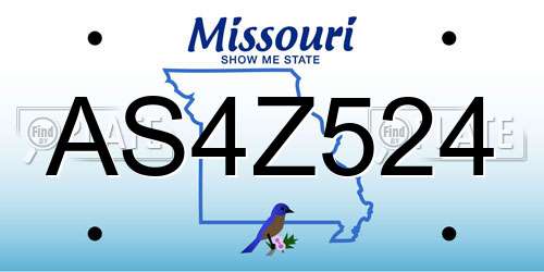 AS4Z524 Missouri License Plate