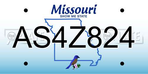 AS4Z824 Missouri License Plate
