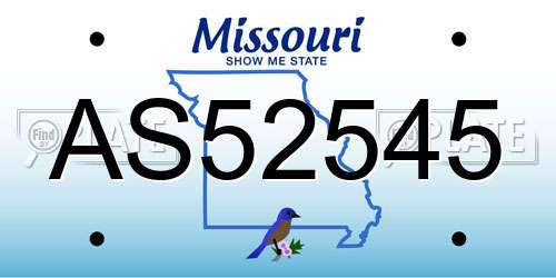 AS52545 Missouri License Plate