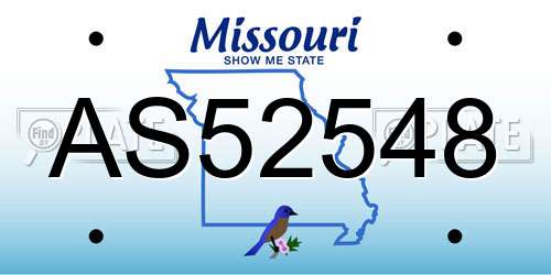 AS52548 Missouri License Plate