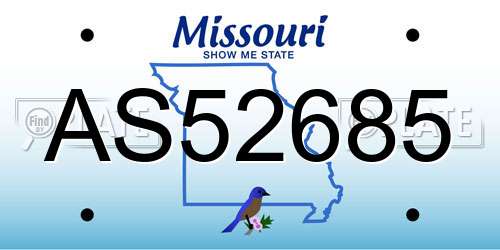 AS52685 Missouri License Plate