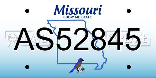 AS52845 Missouri License Plate