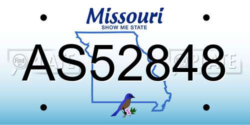 AS52848 Missouri License Plate