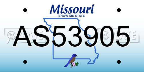 AS53905 Missouri License Plate