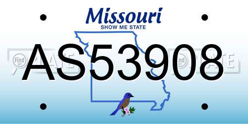 AS53908 Missouri License Plate